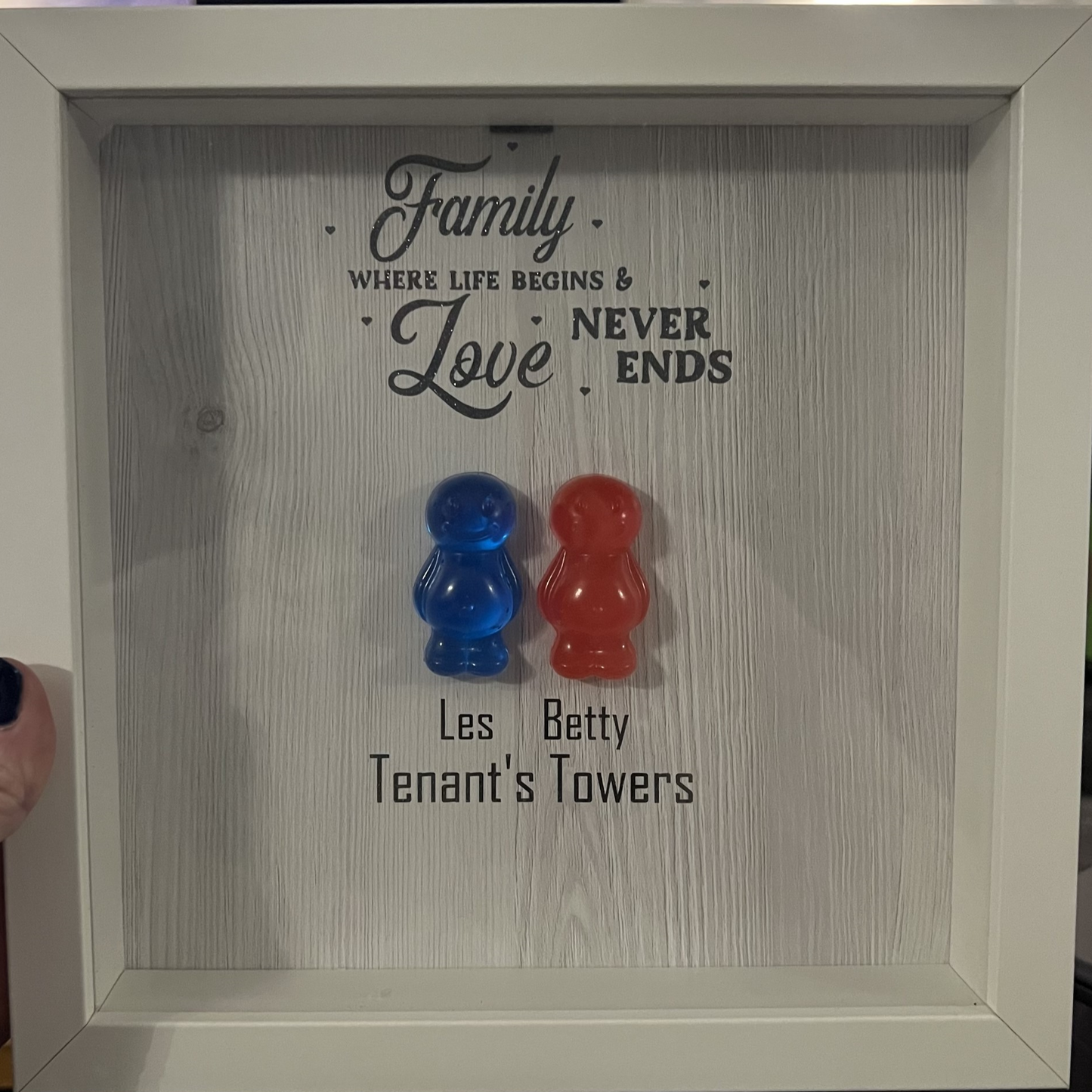 Large Jelly Person Family White Frame
