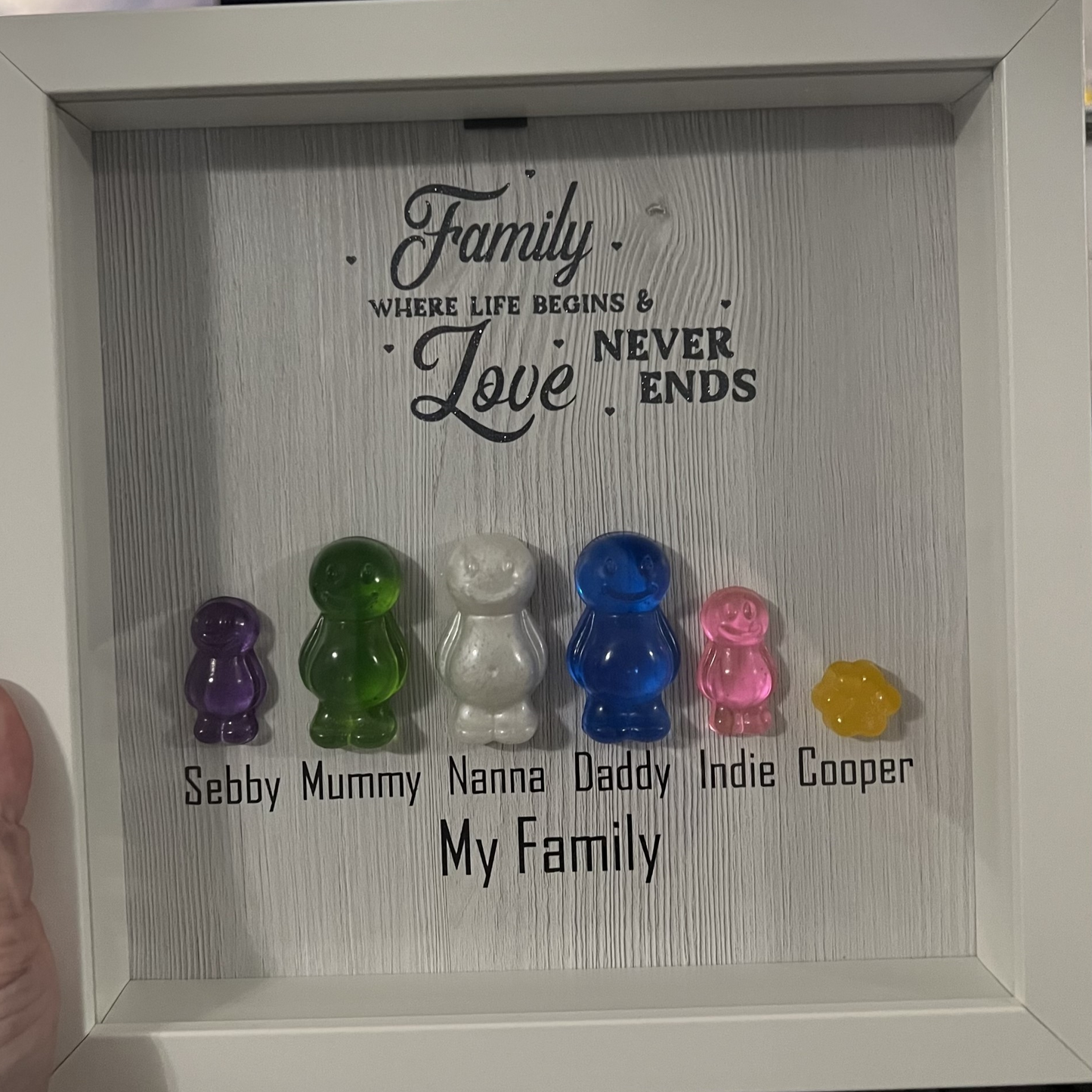 Large Jelly Person Family White Frame