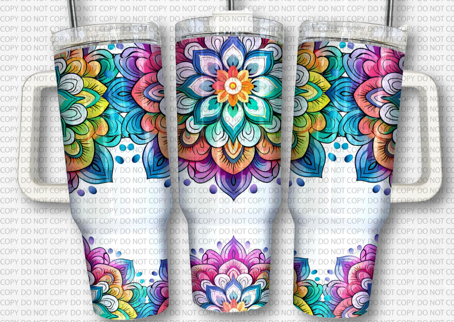 40oz Bright Colour Mandal Tumbler