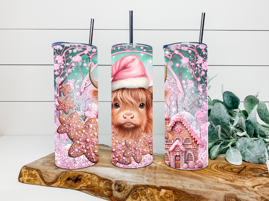 20oz Christmas Highland Cow Tumbler