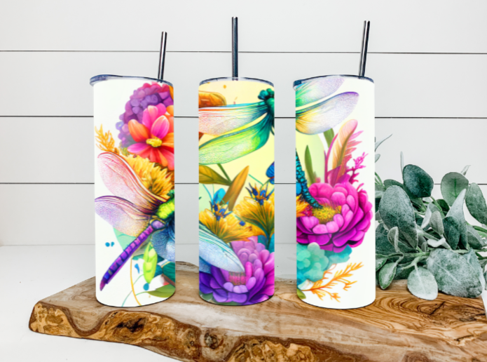 20oz Colourful Dragonfly Tumbler