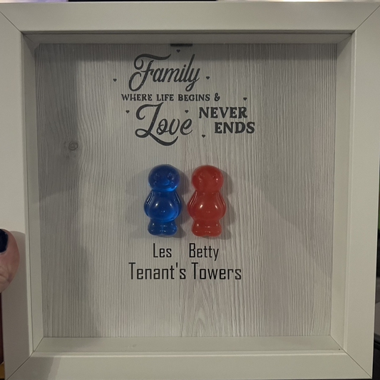 Large Jelly Baby Family White Frame