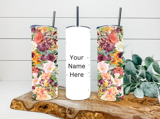 20oz Multi-Coloured Flowers Tumbler