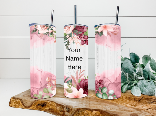 20oz Pink Rose & Lily Tumbler